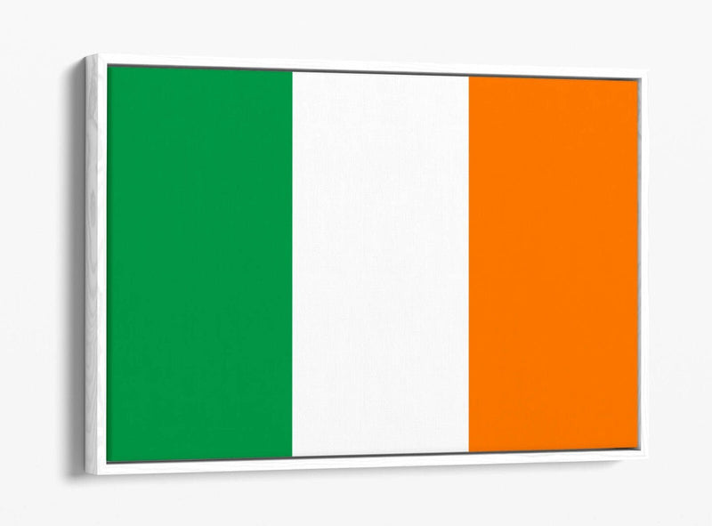Irish Flag Canvas Art - Tricolour Float Effect Wall Decor on MDF Frame