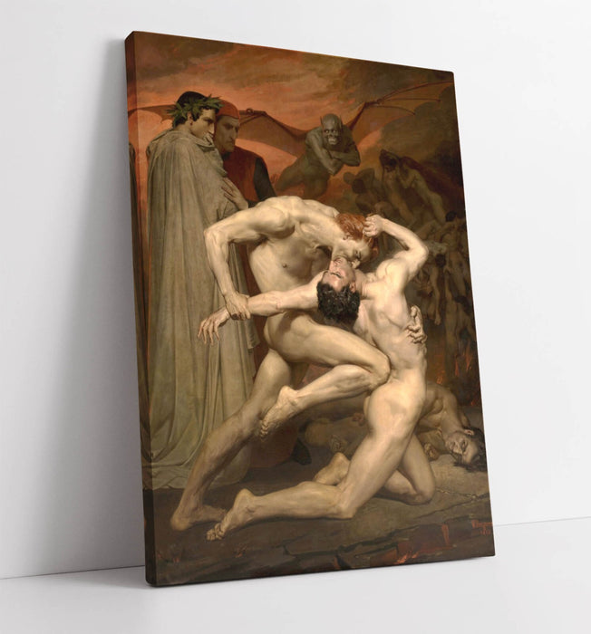 Canvas Wall Art – Bouguereau Dante and Virgil Handmade Classic Print on Archival Grade Canvas