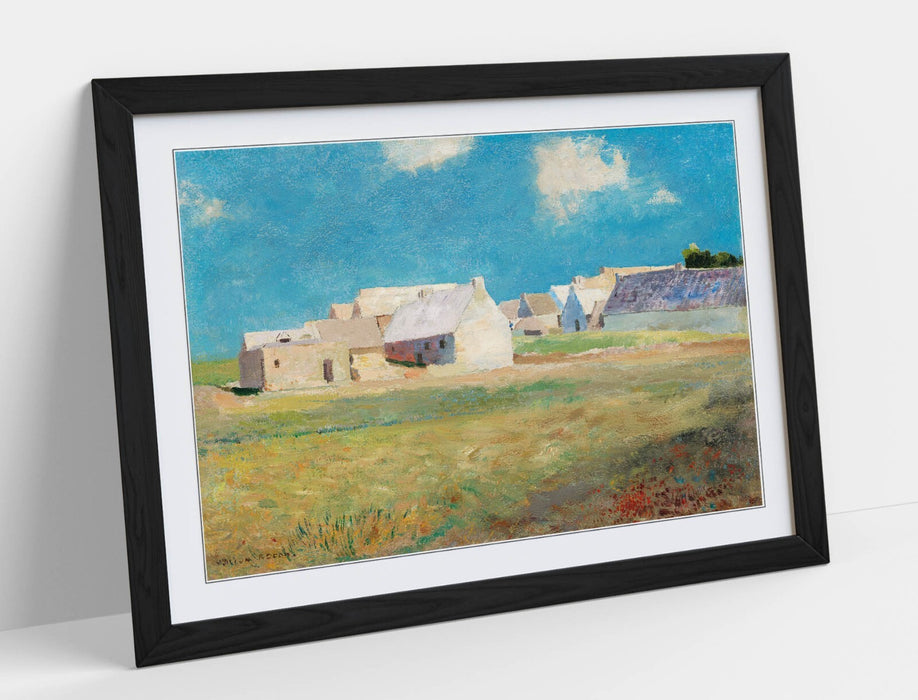 Framed Wall Art - Odilon Redon Breton Village Print | Handmade UK Woodgrain Frame