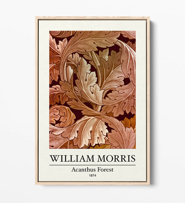Canvas Art Print - William Morris Acanthus Forest Art | Float Effect Canvas Decor