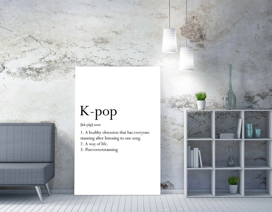 K-POP DEFINITION FUNNY QUOTE SLOGAN, BTS ARMY -CANVAS WALL ART PICTURE PRINT