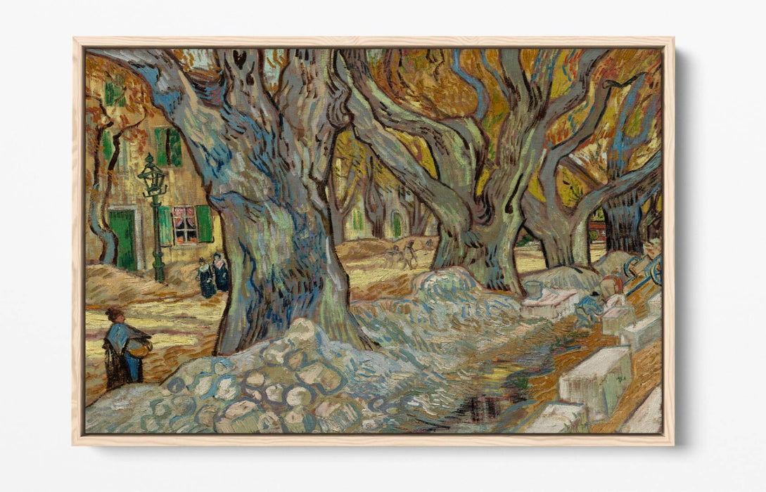 VINCENT VAN GOGH, THE LARGE PLANE TREES -FLOAT EFFECT CANVAS WALL ART PRINT
