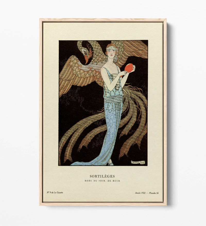Canvas Wall Art George Barbier Sortiléges Dress | Handmade Float Effect Canvas