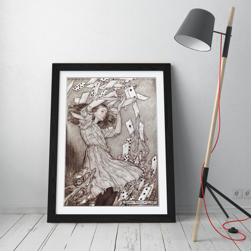 Alice in Wonderland Poster – Framed Art Print on Matte Paper with Faux Wood Frame