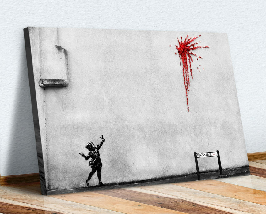BANKSY VALENTINE LOVE GRAFFITI CANVAS WALL ART PRINT ARTWORK  - XL OPTIONS