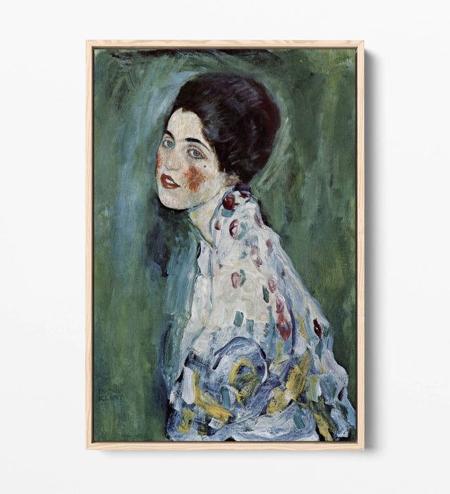 GUSTAV KLIMT, PORTRAIT OF A LADY -FLOAT EFFECT CANVAS WALL ART PRINT