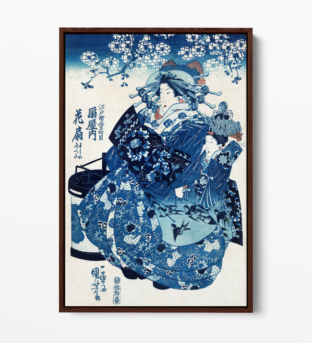 Japanese Canvas Wall Art – Utagawa Kuniyoshi Japanese Woman Print | Float Effect Canvas