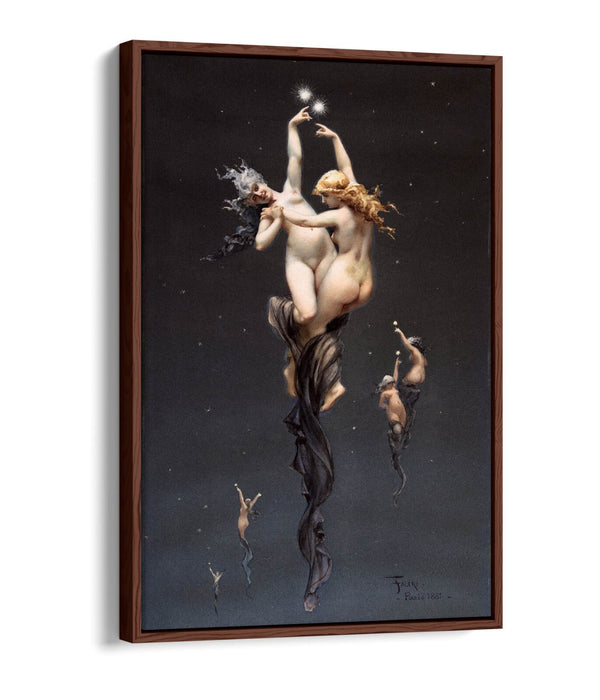Canvas Wall Art Print - Luis Ricardo Falero Twin Stars Float Effect On Premium Frame