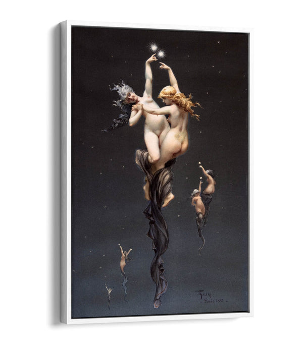 Canvas Wall Art Print - Luis Ricardo Falero Twin Stars Float Effect On Premium Frame