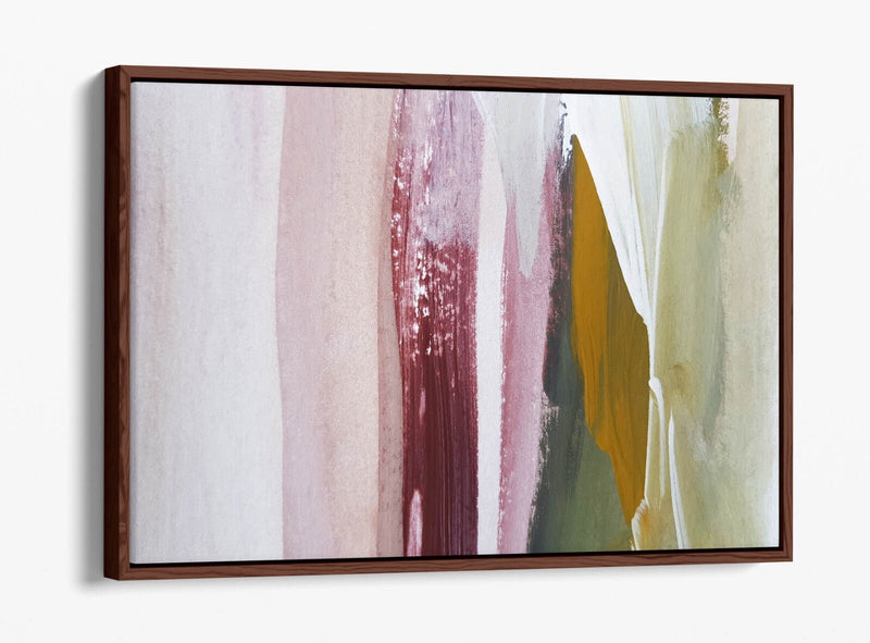 Canvas Wall Art – Abstract Paint Stroke Print | Float Effect Frame, Handmade UK Art