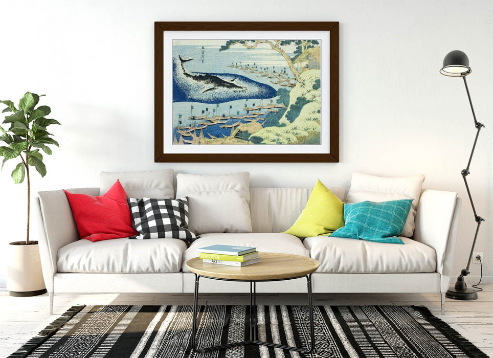 Framed Art Poster – Hokusai Whaling Off Goto Islands | Matte Paper Print