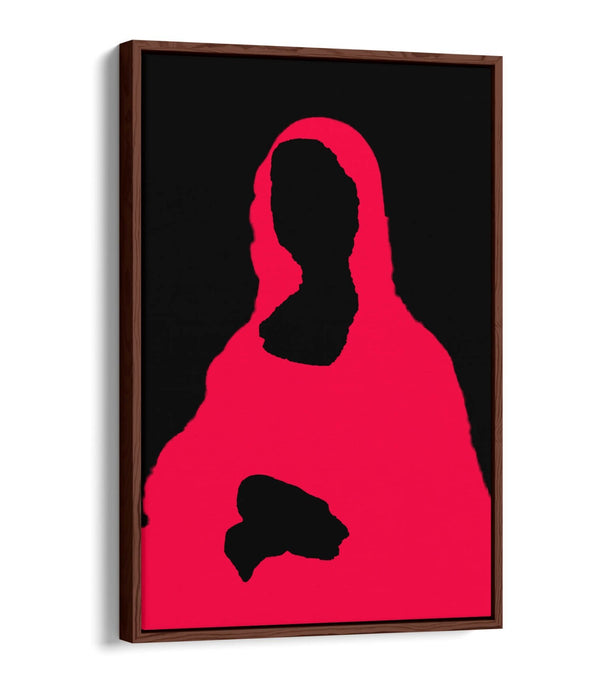 MONA LISA SILHOUETTE TRENDY POP ART MINIMAL -FLOAT EFFECT CANVAS WALL ART PRINT