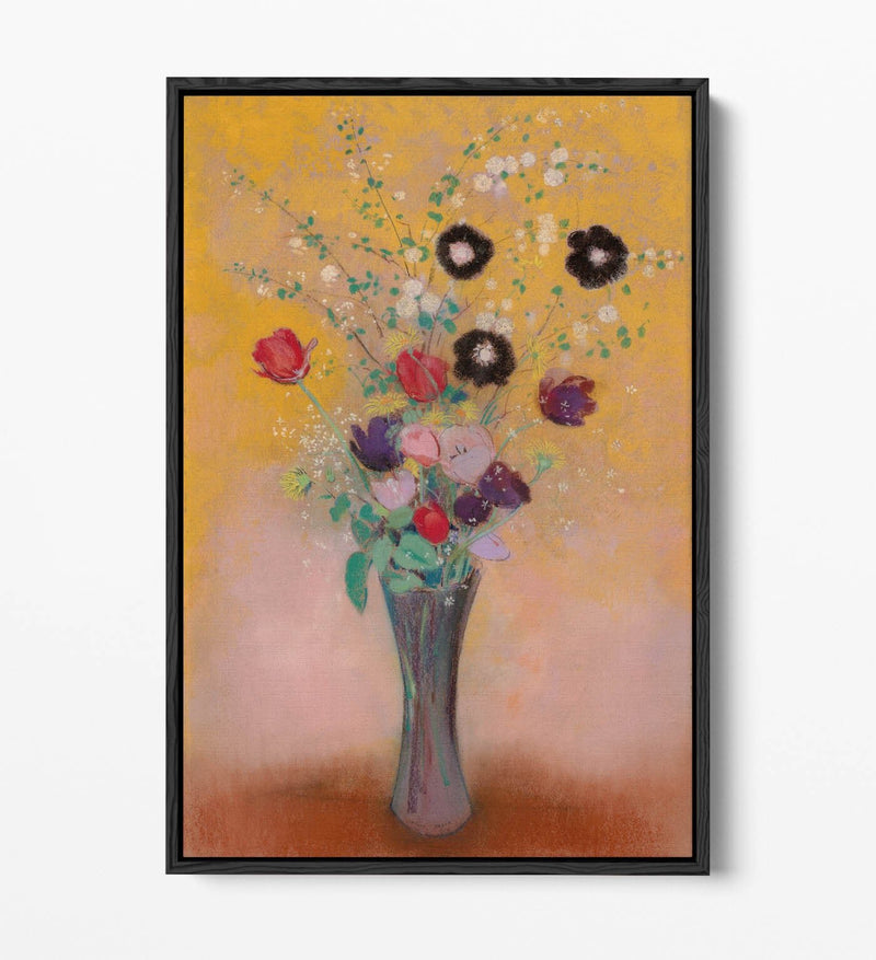 Float Effect Canvas Art - Odilon Redon Vase Of Flowers On Premium MDF Frame