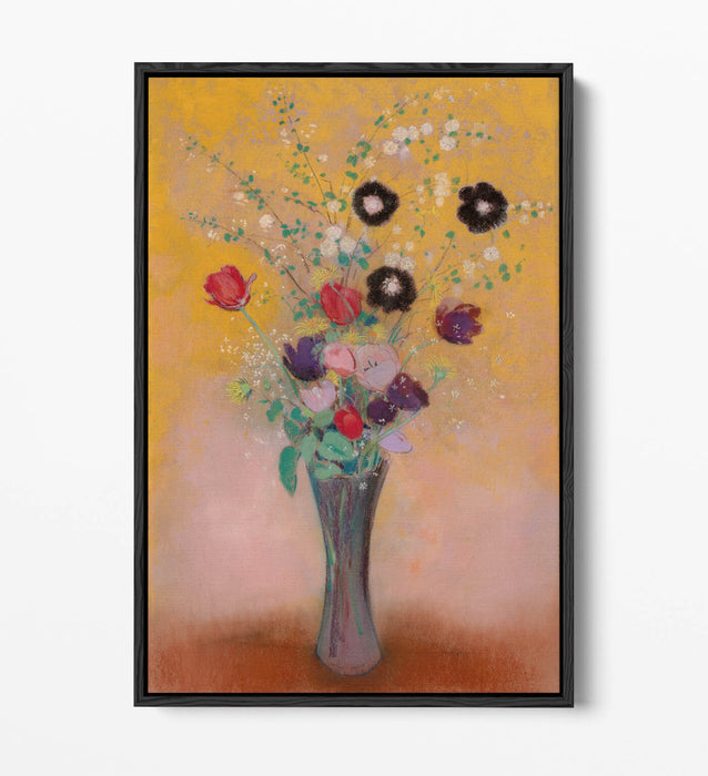 ODILON REDON, VASE OF FLOWERS -FLOAT EFFECT CANVAS WALL ART PRINT