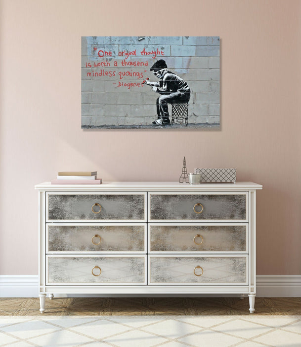BANKSY CANVAS STREET WALL ART PRINT ARTWORK - ORIGINAL THOUGHT