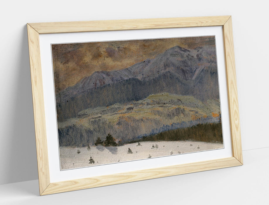 Framed Wall Art Poster – Winter Day in High Tatras by Ferdinand Katona, Matte Paper Print