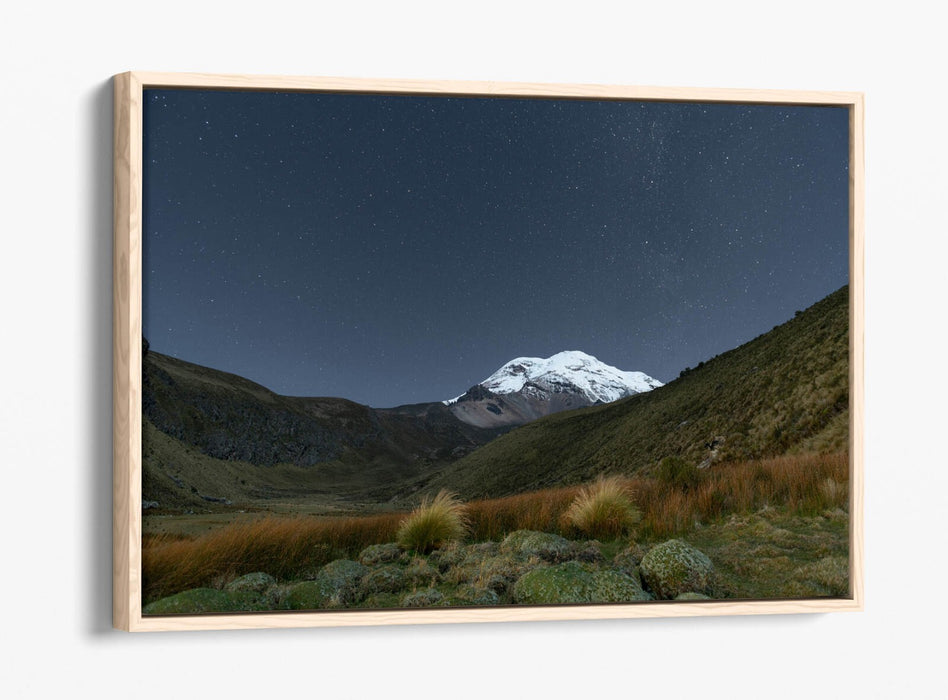 STARRY NIGHT MOUNTAIN LANDSCAPE HOME DECOR FLOAT EFFECT CANVAS WALL PRINT