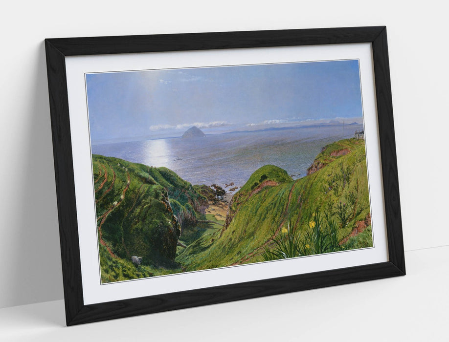 Framed Wall Art Featuring William Bell Scott Ailsa Craig Painting - Handmade UK Frame