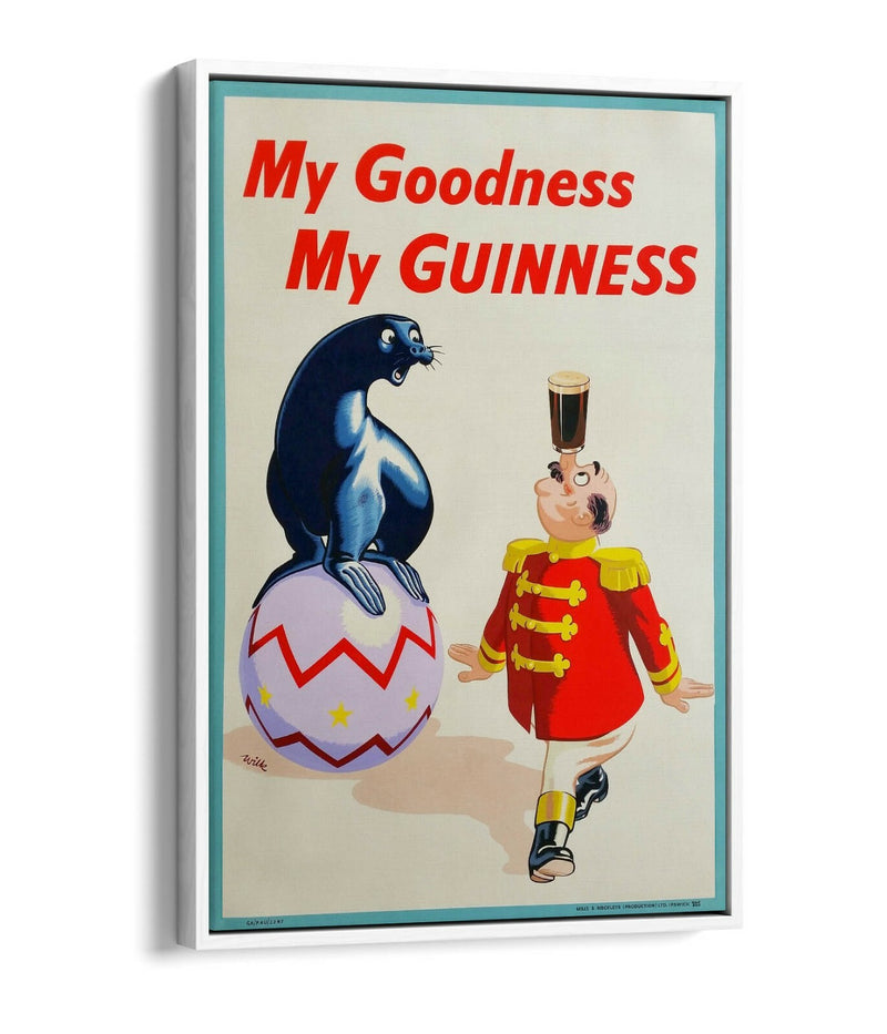 Vintage Guinness Poster | Handmade Canvas Wall Art - Float Effect, Scratch Resistant