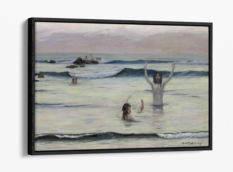Canvas Wall Art - Rupert Bunny Tritons Float Effect Premium Print 30mm Frame
