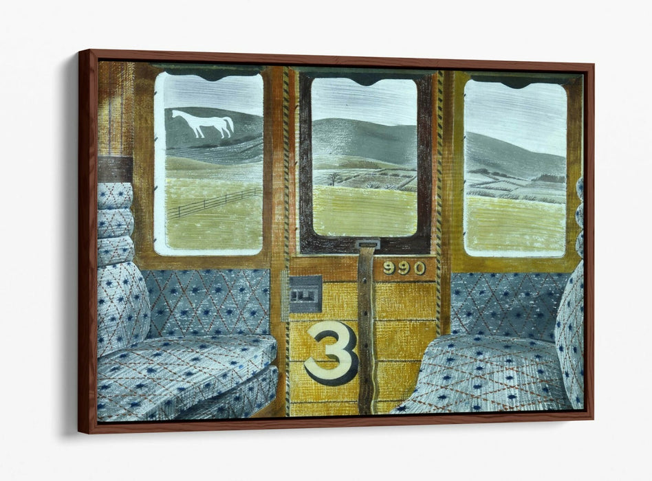 Canvas Wall Art – Eric Ravilious Train Landscape Print | Float Effect Canvas, Ready to Hang