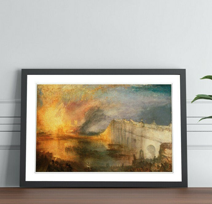 Burning Houses of Commons Art – J M W Turner Framed Art Poster Print
