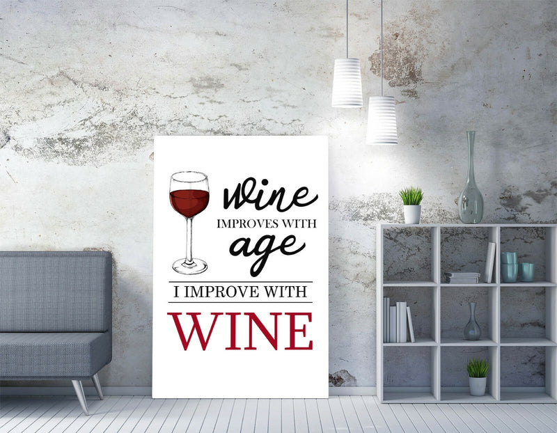 Funny Wine Kitchen Art – Premium Canvas Wall Art | Humorous Kitchen Print
