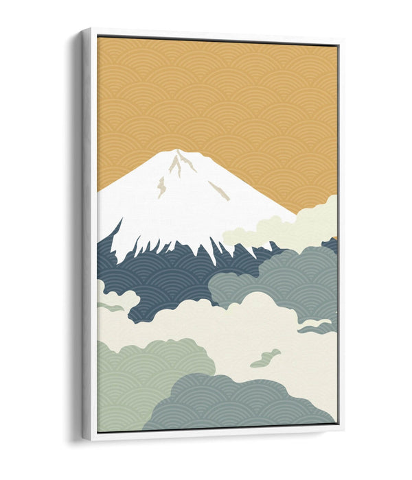 Fuji Mountain Canvas - Minimalist Abstract Japanese Wall Art | Float Effect Print