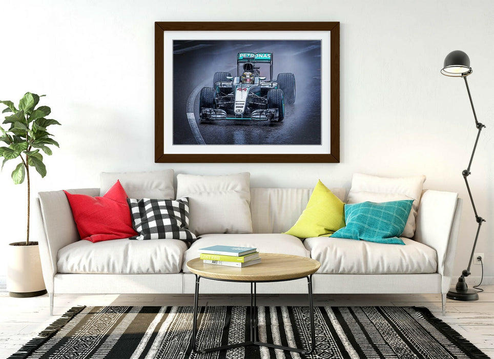 Lewis Hamilton Poster - Mercedes F1 Artwork | Framed Wall Art, Ready To Hang