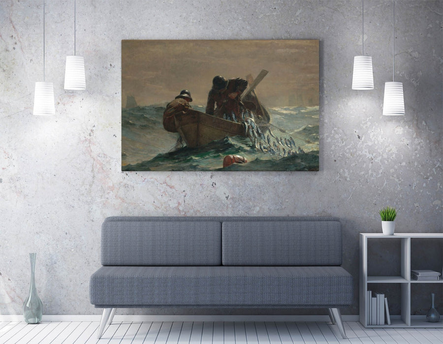 WINSLOW HOMER, THE HERRING NET -CANVAS WALL ARTWORK PIC PRINT