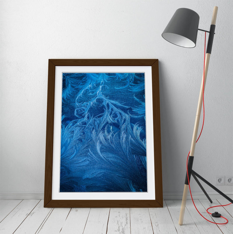 Framed Wall Art - Blue Feather Print Close Up Pattern | Handmade Home Decor Prints