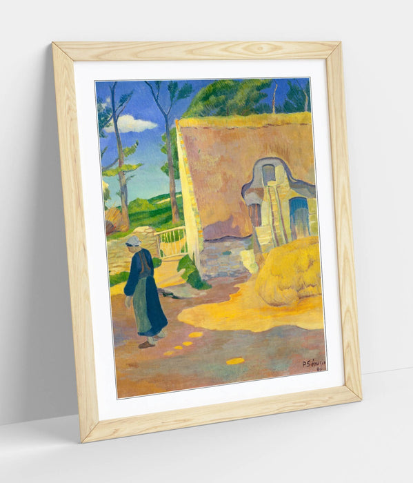 Framed Wall Art Print - Paul Serusier Farmhouse Poster With Woodgrain Frame