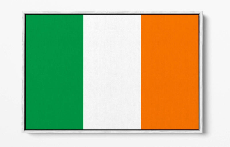 Irish Flag Canvas Art - Tricolour Float Effect Wall Decor on MDF Frame