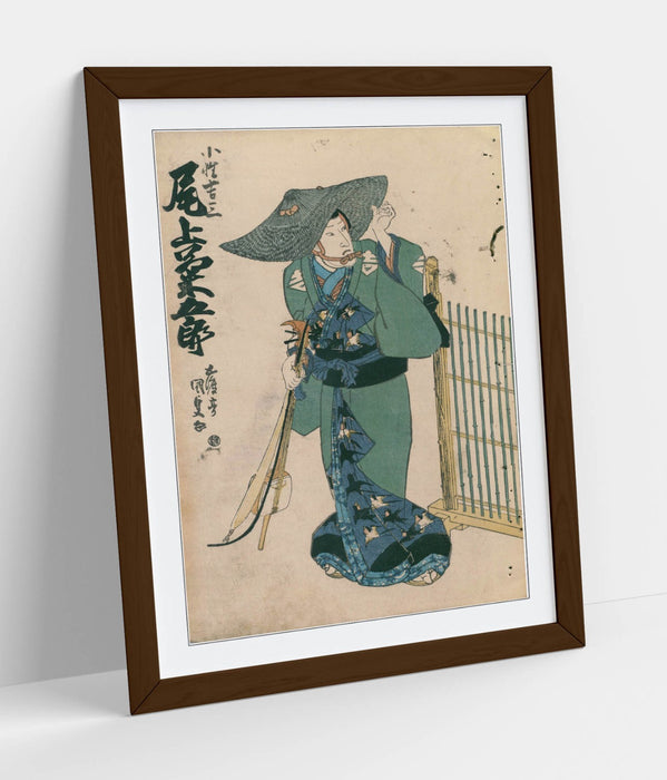 Framed Wall Art Featuring Utagawa Kunisada Traveller - Handmade Japanese Poster Print