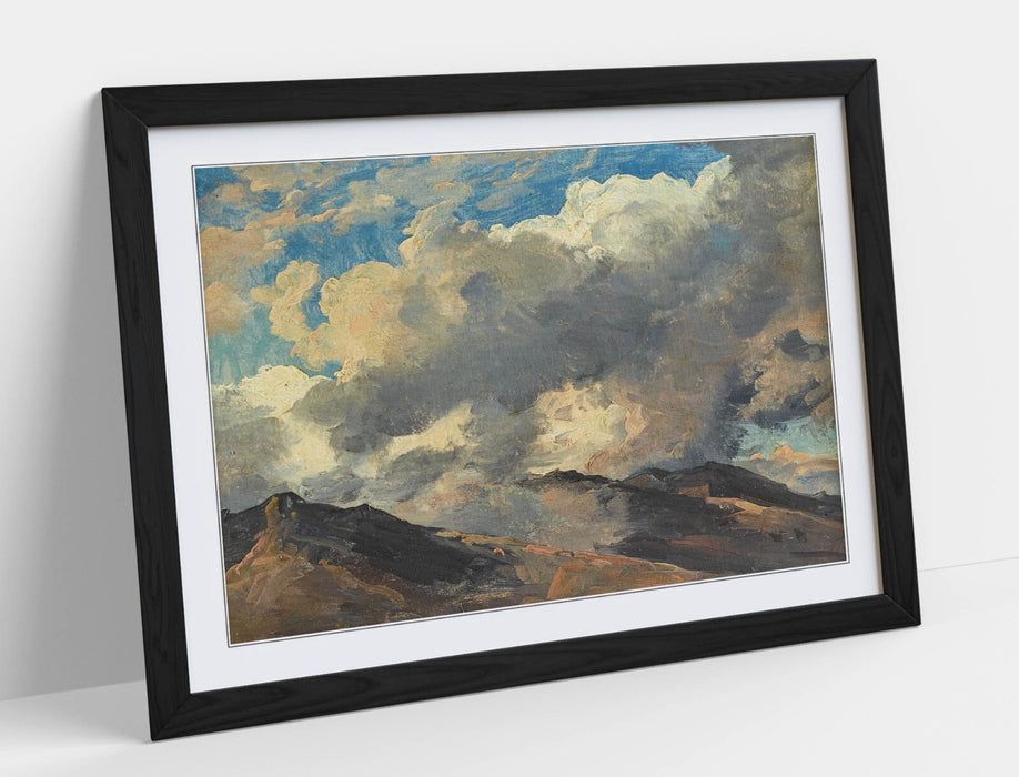 Framed Wall Art Poster – Carl Gustav Carus Mountain Peaks in Clouds Print UK Handmade