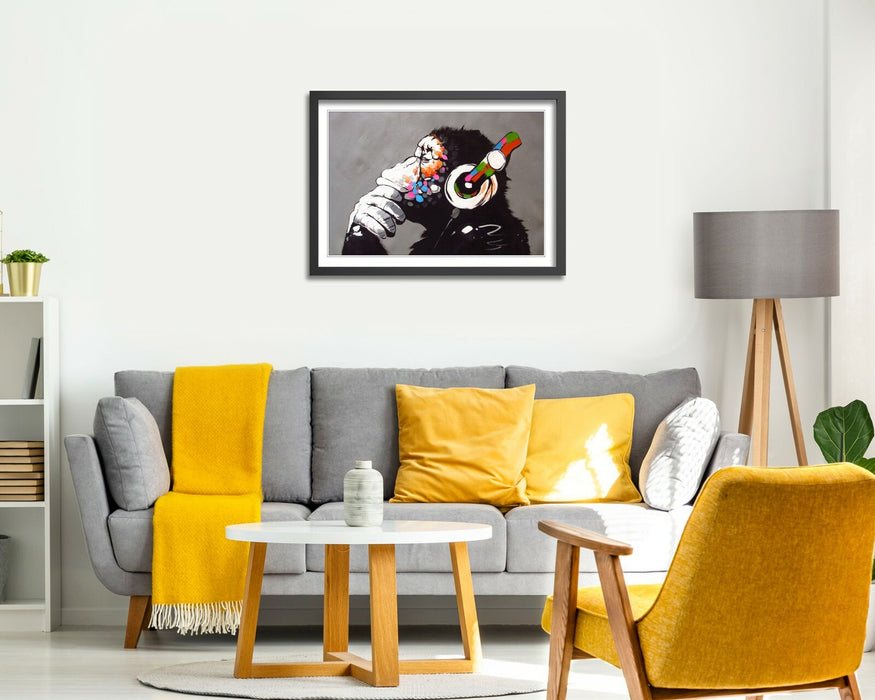 MONKEY DJ BANKSY STREET ART FRAMED POSTER PICTURE PRINT ARTWORK -  GORILLA