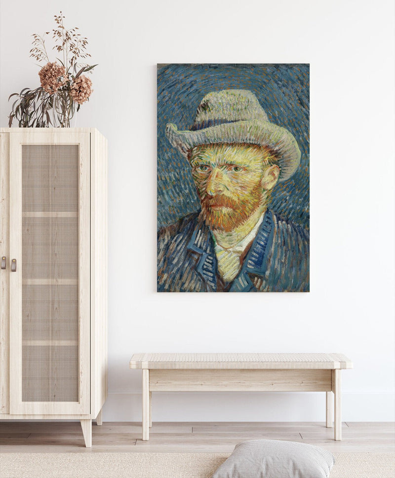 Van Gogh Self Portrait Gray Hat CANVAS WALL ART PAINTING PRINT ARTWORK CLASSIC