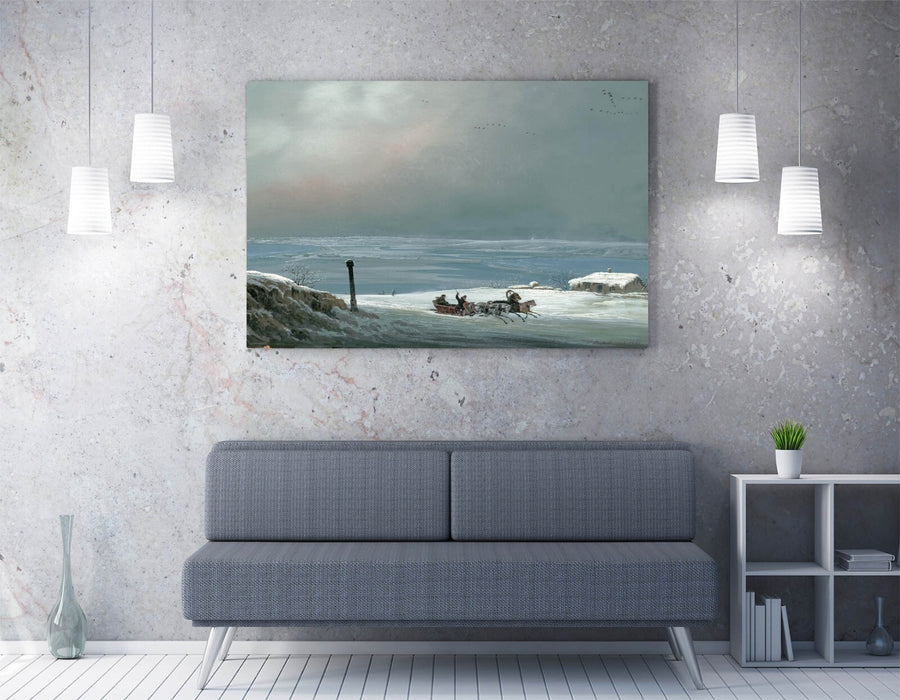 CARLO BOSSOLI, ODESSA SURROUNDINGS IN WINTER -CANVAS WALL ARTWORK PICTURE PRINT