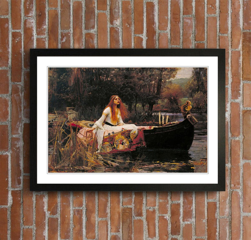 Lady of Shalott Poster – Framed Art Print with Faux Wood Frame, Ready to Hang