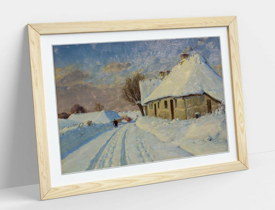 H.A BRENDEKILDE, SUNSHINE ON A WINTER DAY -FRAMED POSTER PICTURE PRINT ARTWORK