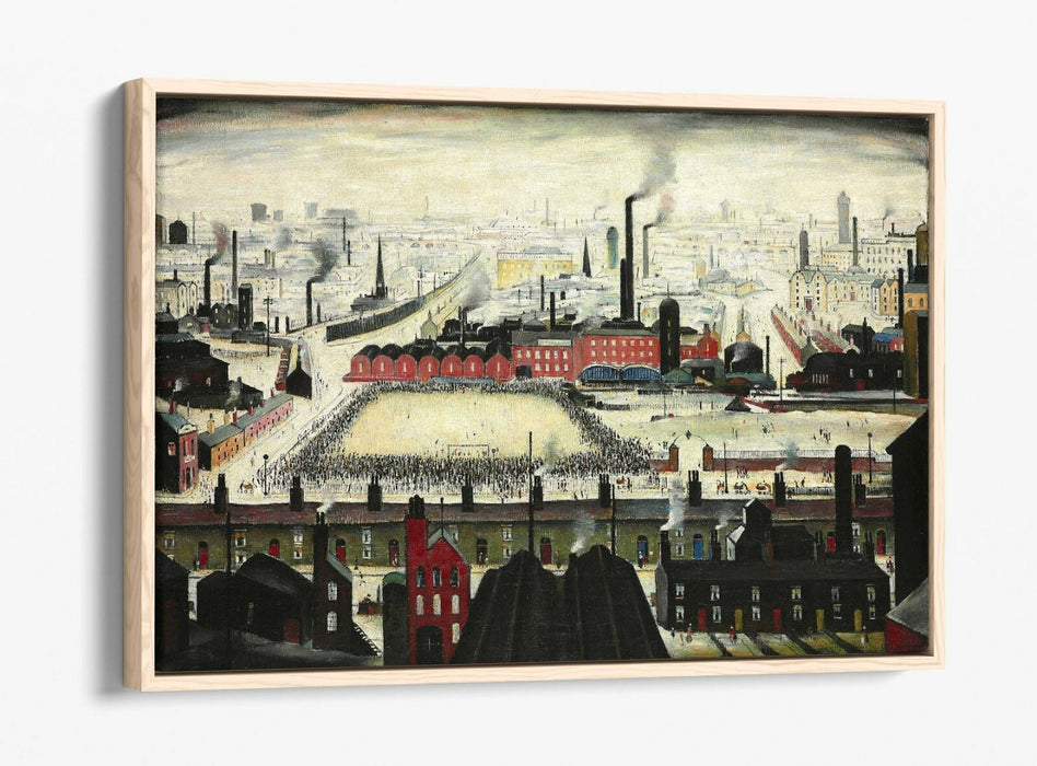 LOWRY THE FOOTBALL MATCH -FLOAT EFFECT CANVAS WALL ART PIC PRINT GRAFFITI- GREEN