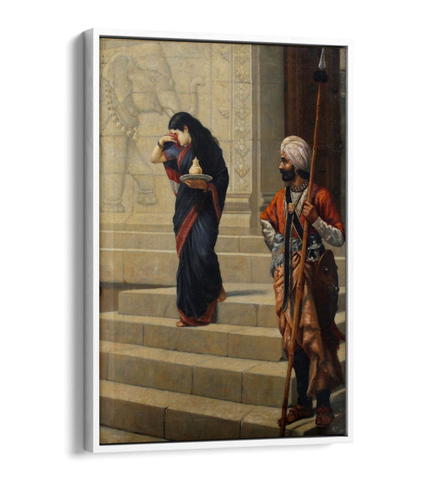 Canvas Wall Art | RAJA RAVI VARMA Sairandhri on Premium 30mm Deep Frame