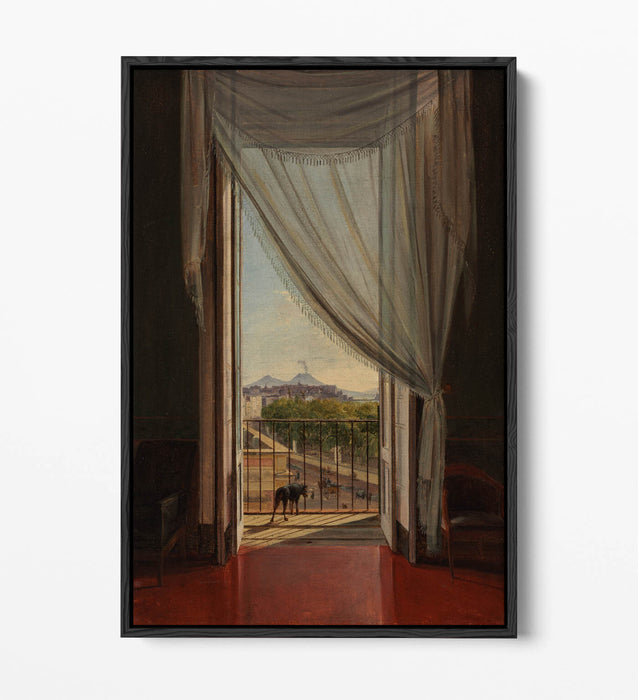 FRANZ LUDWIG CATEL, VIEW OF NAPLES -FLOAT EFFECT CANVAS WALL ART PRINT