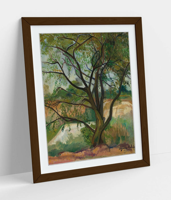 Framed Wall Art - Suzanne Valadon Tree Art Poster With Woodgrain Frame
