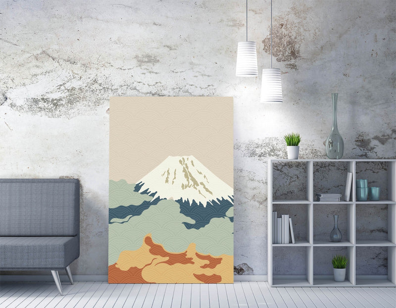 Fuji Mountain Canvas - Minimalist Abstract Wall Art | Handmade UK Canvas Print
