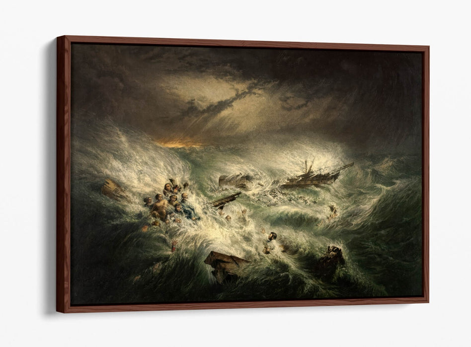 GEORGE BAXTER, THE WRECK OF THE RELIANCE -FLOAT EFFECT CANVAS WALL ART PRINT