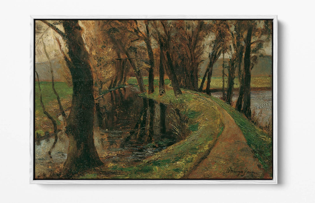 OLGA WISINGER-FLORIAN, AVENUE AT THE POND-FLOAT EFFECT CANVAS WALL ART PIC PRINT