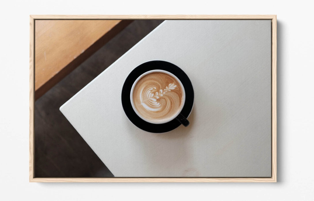 Coffee Mug Wall Art - Float Effect Canvas Print With Premium Frame