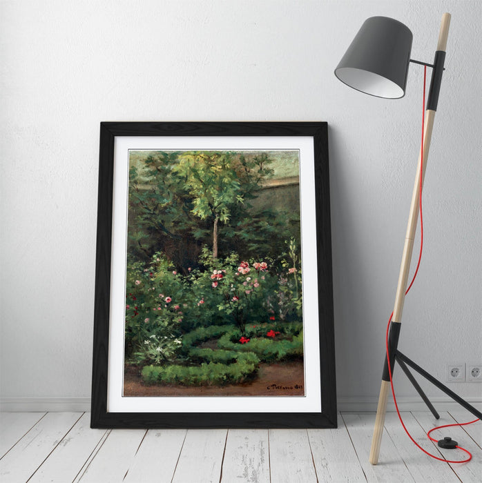 Framed Wall Art Poster Featuring Camille Pissarro Rose Garden Print - Ready To Hang