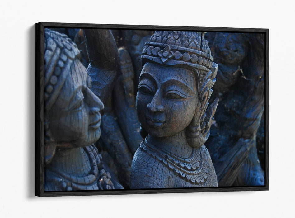 Buddha Canvas Art – Grey Buddha Statue Float Effect Canvas With Premium Varnish Finish